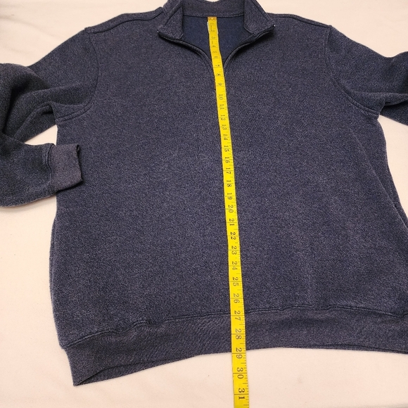 PGA Tour Men's Blue Quarter Zip Fleece Lined Knit Pullover Size XL - Picture 8 of 8
